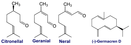 Citronellal, Neral, Germacren
